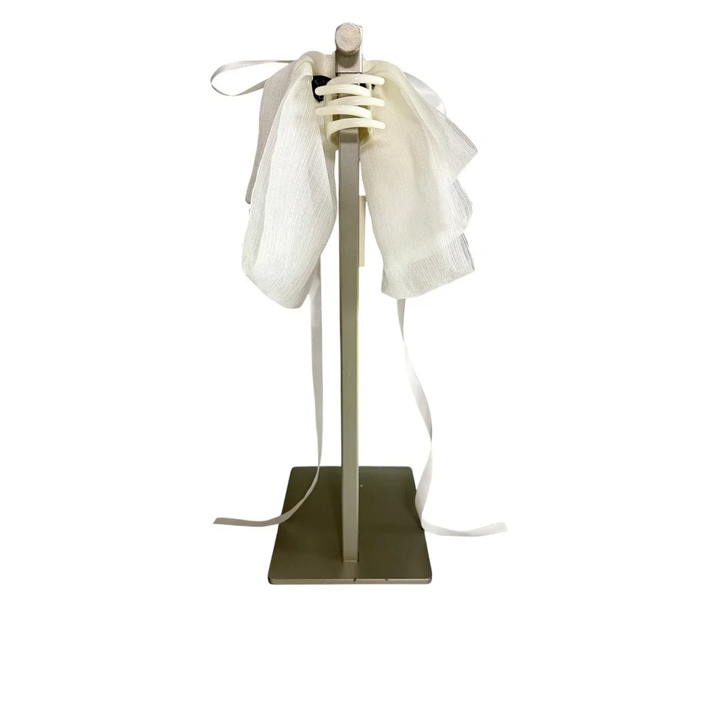 Francescas White Chiffon Satin Layered Bow Hair Claw Clip Bridal Coquette New